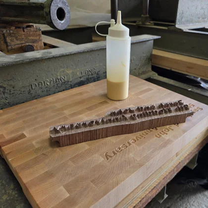 Cloumann bespoke chopping board in progress