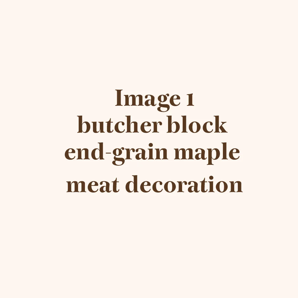 Maple butcher block with meat image inlay in walnut wood