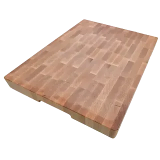Cloumann end-grain maple wooden chopping board with handles view 1