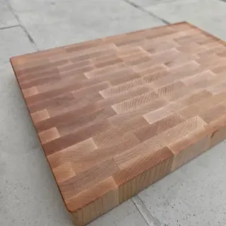 Cloumann end-grain maple wooden chopping board with handles view 2