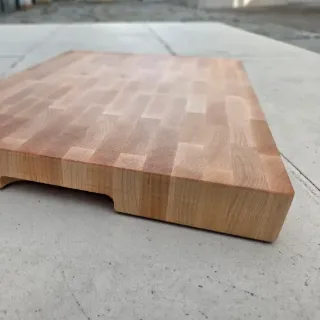 Cloumann end-grain maple wooden chopping board with handles view 3